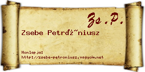 Zsebe Petróniusz névjegykártya